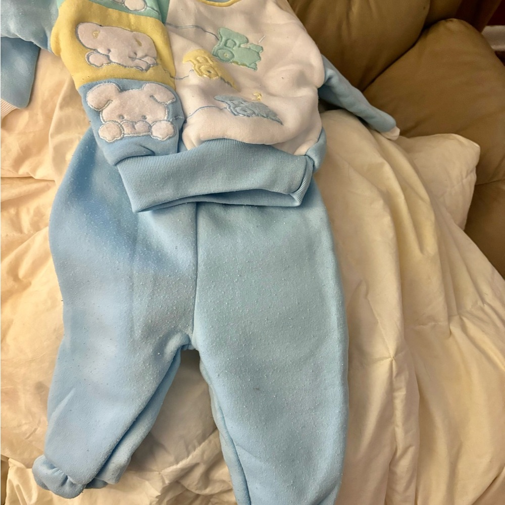 Adorable Blue and White Boys outfit  Vintage from 1990